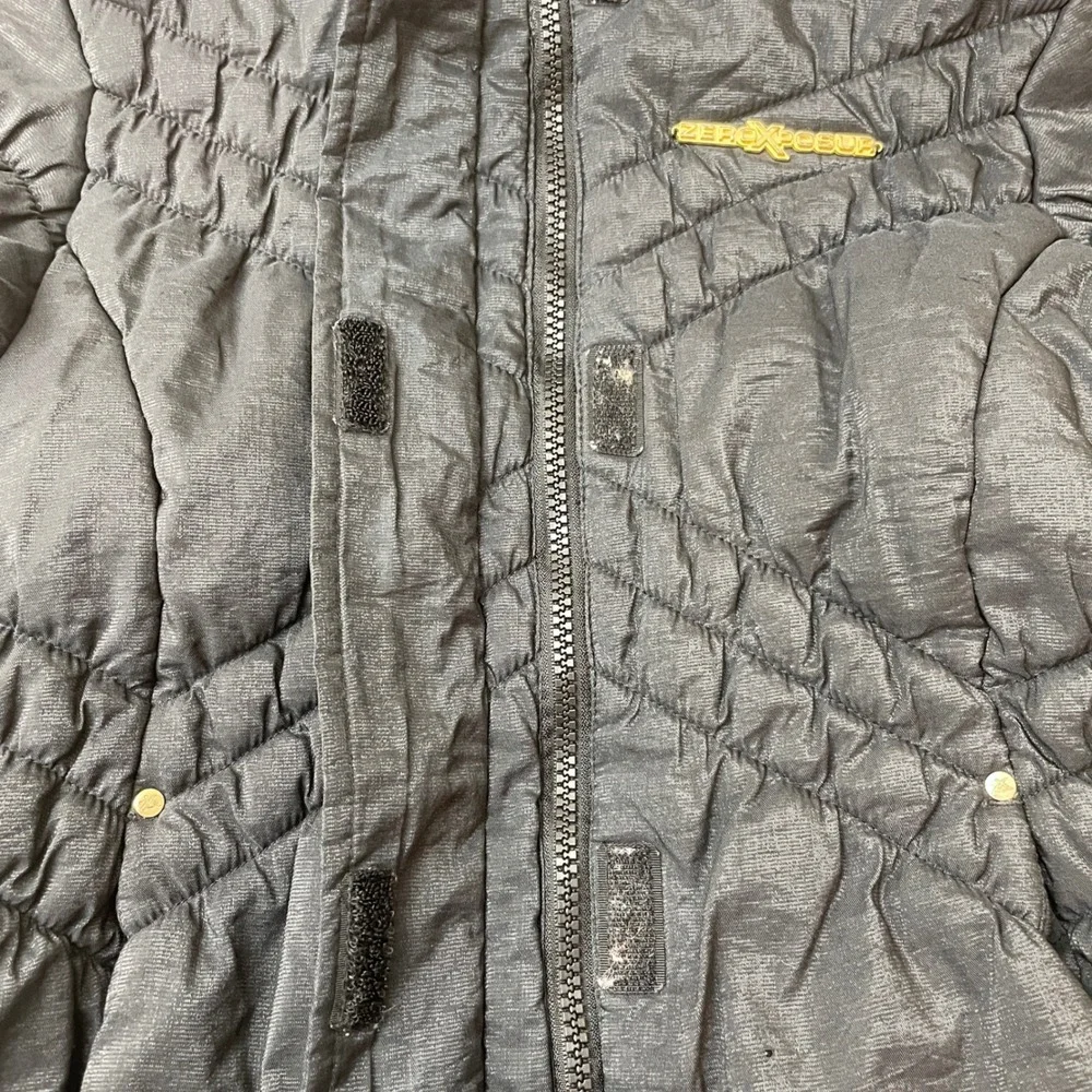Zero Xposur Girls Black Puffer Jacket Hooded Leopard Trim‎ Coat - S